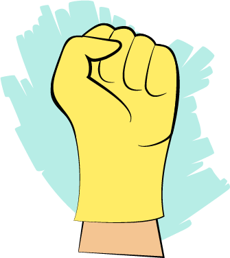 Fist With Cleaning Glove - Illustration (335x376)