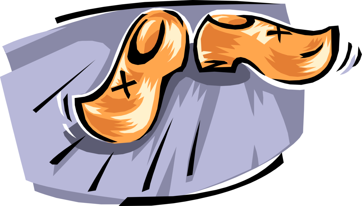 Vector Illustration Of Netherlands Dutch Wooden Shoes - Vector Illustration Of Netherlands Dutch Wooden Shoes (1229x700)