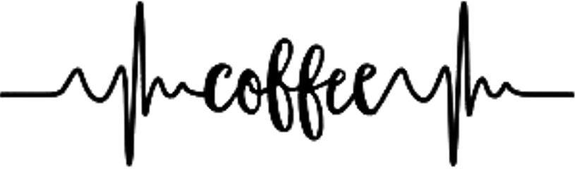 Coffee Lifeline Heartbeat Text Black - Coffee Heart Beat (815x240)