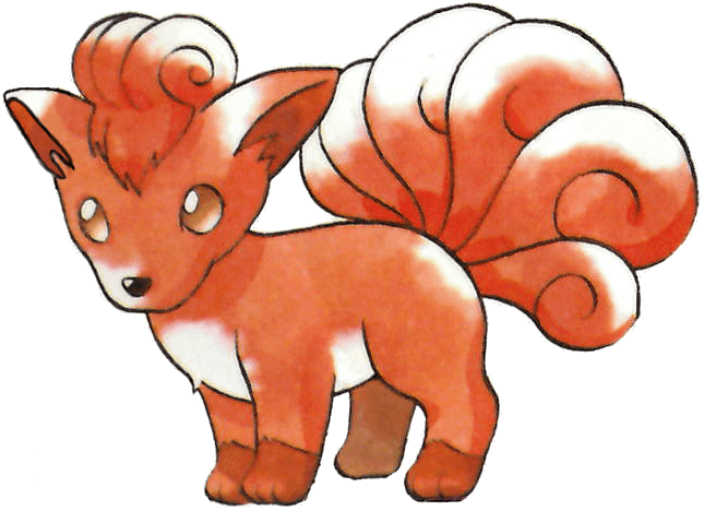 #vulpix From The Official Artwork Set For #pokemon - Vulpix Sugimori (645x468)