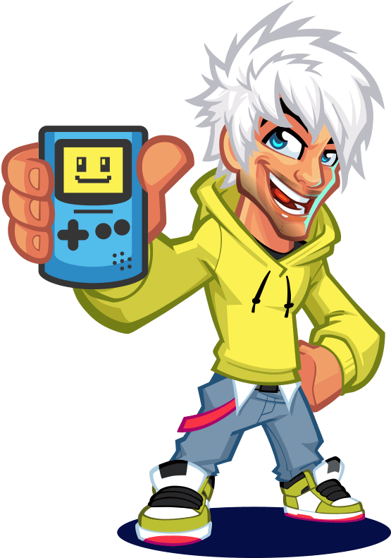 Retrosix Mascot Logo Gameboy Color - Cartoon (600x832)