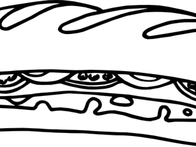 Sandwich Clipart Baloney - Sandwich Clip Art Black And White (640x480)