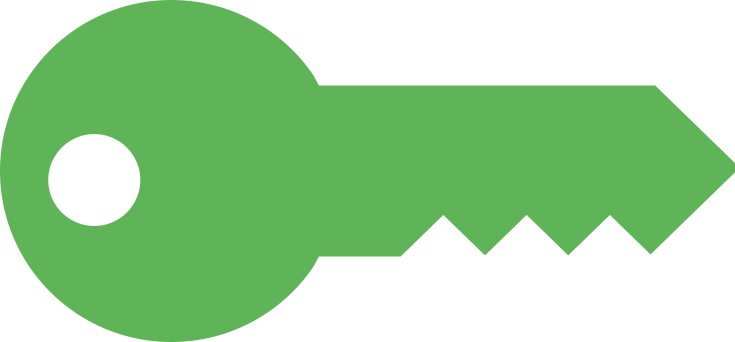 Keys Clipart Green - Big Key Clipart (735x342)