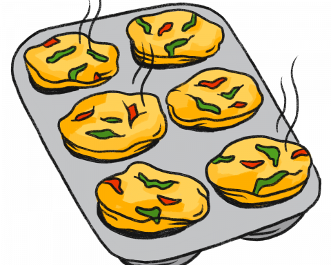 Mini Frittatas With Spinach And Red Pepper - Mini Frittatas With Spinach And Red Pepper (480x384)