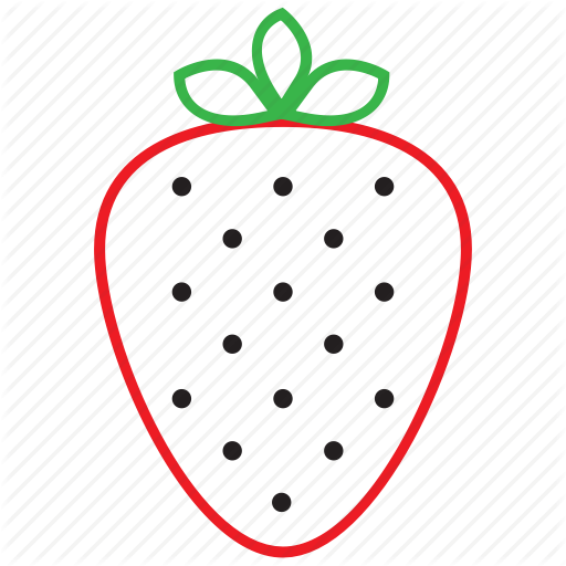 Strawberry Clipart Icon - Fruit Outline (512x512)