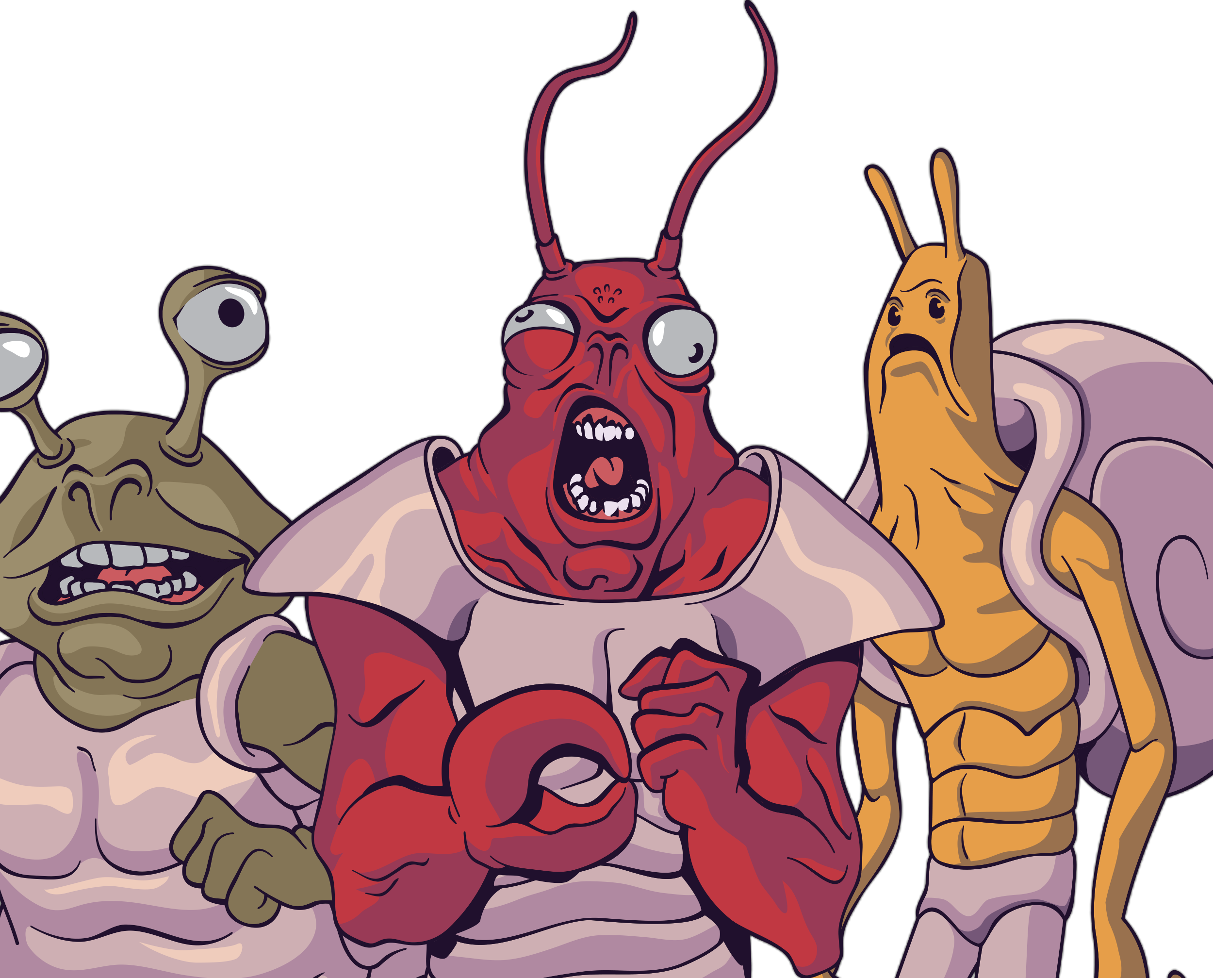 The Brotherhood Of Invertebrates Are Led By Nephro - Cartoon (2500x2015)