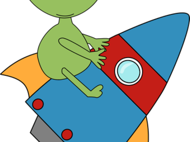 Psychedelic Clipart Flying Saucer - Outer Space Clipart Alien (640x480)