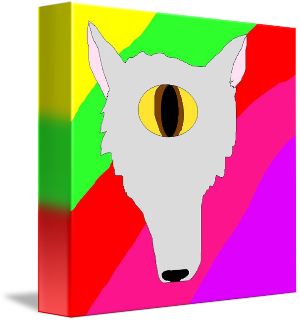 Psychedelic Cyclops Wolf By Sarah - Cat (606x650)