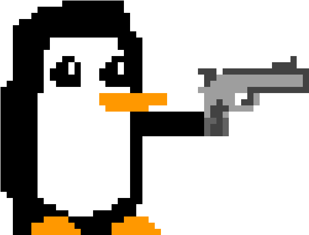 Pixel Penguin Drawing - Cartoon (1200x1200)