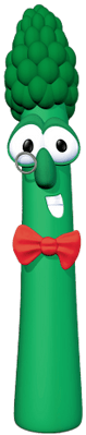 Archibald Asparagus With Red Bow Tie - Veggie Tales (400x400)