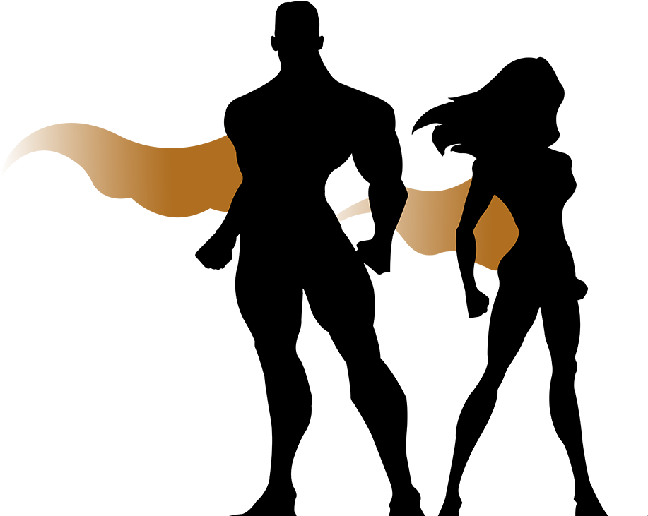 Multi-sport Fitness Expo & Ifbb Pro Competition - Superhero Silhouette Man And Woman (1000x730)