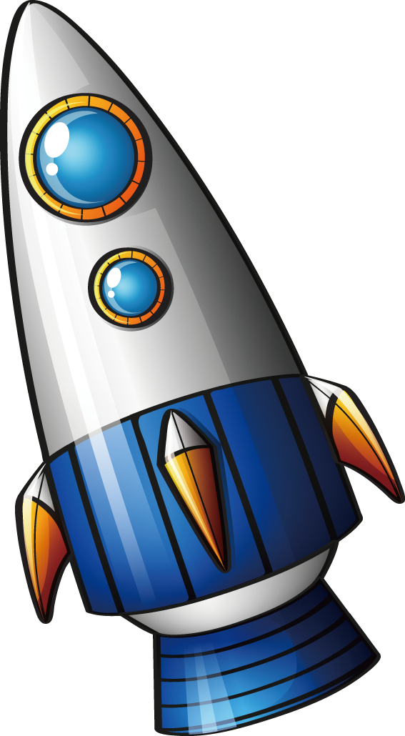 Vector Rocket Futuristic - Cartoon Spaceship Png Transparent (567x1030)
