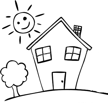 Current Opportunities - Family In A House Drawing (370x352)