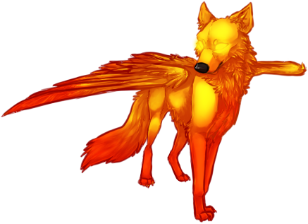 Clip Art Of Angry Fish In Cartoon Style Isolated On - Phoenix Mixed With Wolf (437x317)