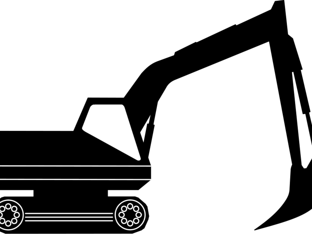 Excovator Clipart Engineer Equipment - Construction Clipart Black And White (1024x768)