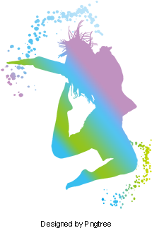 Youthful Silhouette Dancing Girl Watercolor, Youth, - Dance (360x360)