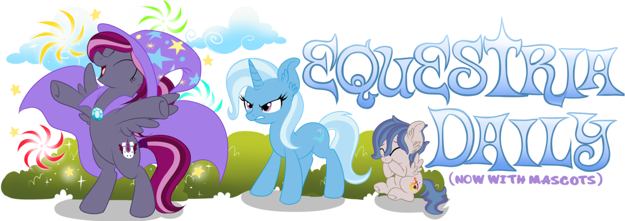 Banner, Cape, Clothes, Cloud, Equestria Daily, Equestria - Cartoon (1280x446)