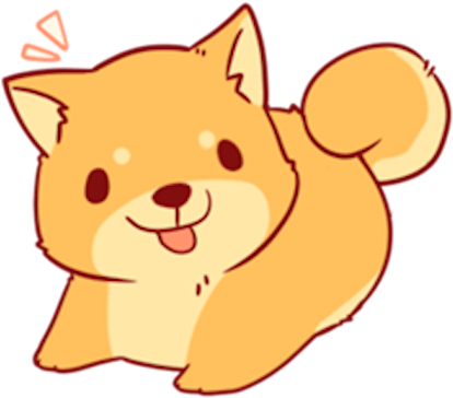 Shibainu Messages Sticker-1 - Kawaii Drawing Shiba Inu (450x389)