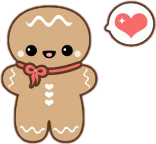 Cute Cartoon Gingerbread Man (306x282)