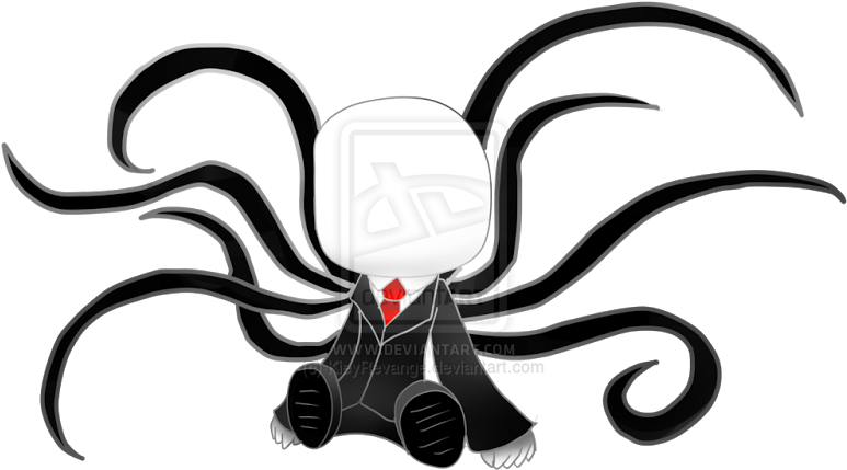 Slenderman Clipart Grandma - Chibi Slenderman (800x457)
