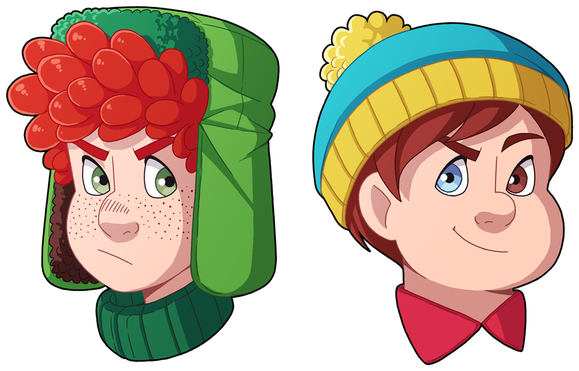 Kyle With Freckles And Cartman With Heterochromia A - South Park Cartman Heterochromia (1280x941)
