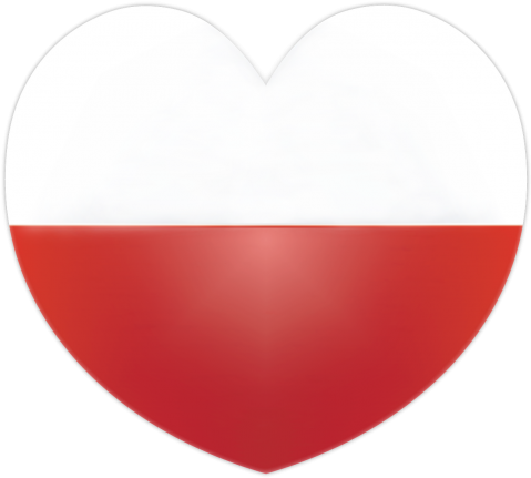 Heart,flag,poland,polish Of Poland - Heart (500x452)