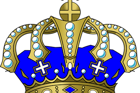 Golden Clipart Prince Crown - Blue And Gold King Throne (450x300)