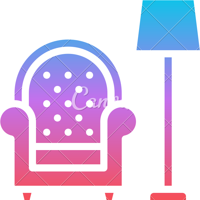 Living Room Sofa Chair Lamp Furniture Icon - Illustration (800x800)