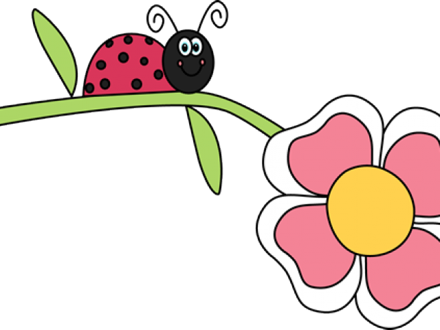 Bugs Clipart Flower - Ladybug On Flower Clipart (640x480)