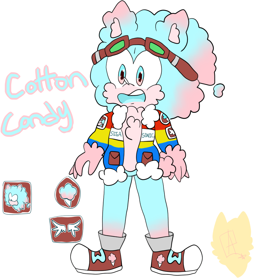 This Is The Personification Segasonic Cotton Candy - Cartoon (1024x1024)