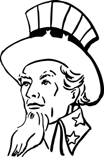 Uncle Sam Drawing Black And White Family Free Commercial - Uncle Sam Clip Art (398x600)