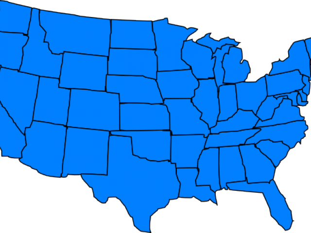 United States Clipart Map - Usa Grey Map (640x480)