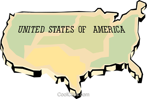 United States Map Royalty Free Vector Clip Art Illustration - Dairy Cow (480x323)