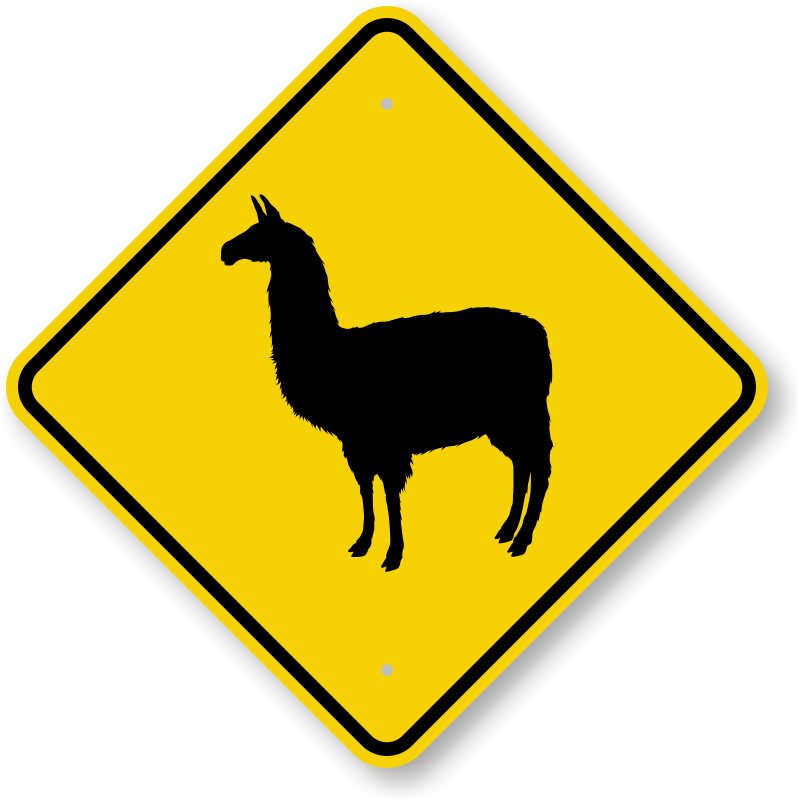 Alpaca Crossing Sign - Australia Road Sign Png (800x800)