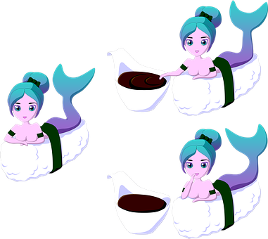 Adult Content Safesearch Sushi, Seafood, Nutrition, - Cartoon (381x340)
