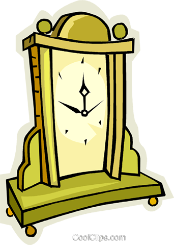 Mantle Clock Vektor Clipart Bild - Mantle Clock Vektor Clipart Bild (342x480)