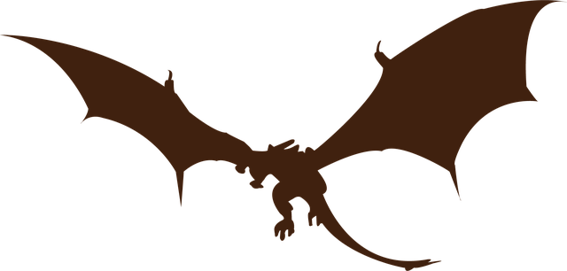 Dragon-1356113 - Dragon Silhouette Transparent Background (640x306)