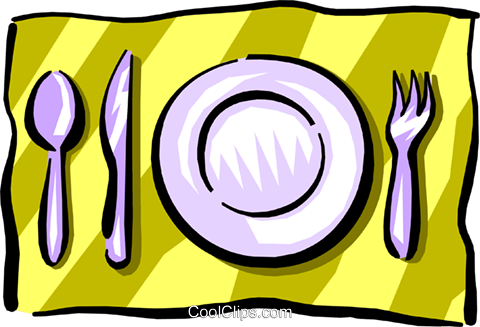 Place Setting Royalty Free Vector Clip Art Illustration - Gedeck Clipart (480x327)