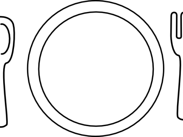 Dining Table Clipart Table Setting - Line Art (640x480)