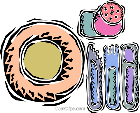 Place Setting Royalty Free Vector Clip Art Illustration - Place Setting Royalty Free Vector Clip Art Illustration (480x387)