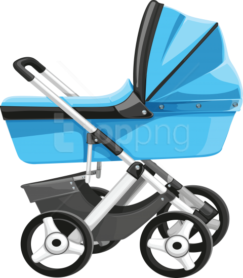 Free Png Download Blue Pram Baby Clipart Png Photo - Pram Png (480x549)