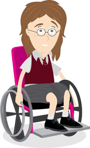 Cerebral Palsy - Girl With Cerebral Palsy Cartoon (300x494)