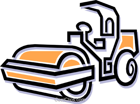 Steam Roller Royalty Free Vector Clip Art Illustration - Schiacciasassi (480x357)
