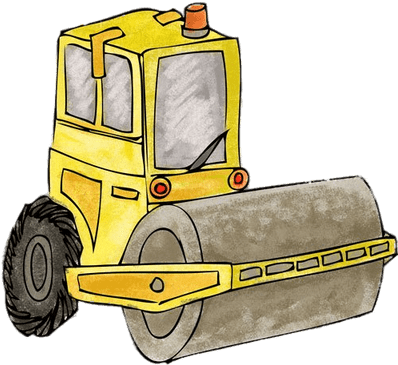 Steamroller Drawing - Steamroller Clipart (400x400)