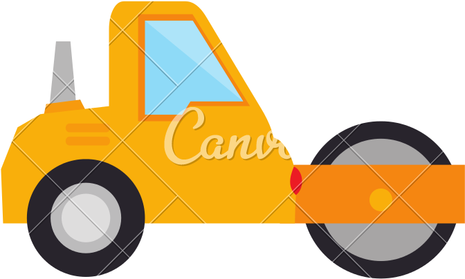 Steamroller Construction Truck - Illustration (800x800)