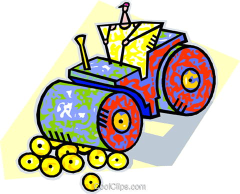 Man On Steam Roller Royalty Free Vector Clip Art Illustration - Man On Steam Roller Royalty Free Vector Clip Art Illustration (480x388)