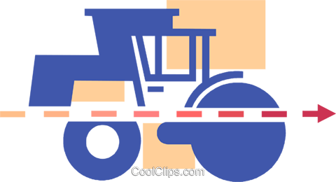 Steam Roller Royalty Free Vector Clip Art Illustration - Graphic Design (480x260)