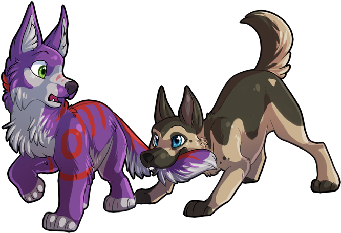 Drawn German Shepherd Furry - German Shepherd Drawing Chibi (700x457)