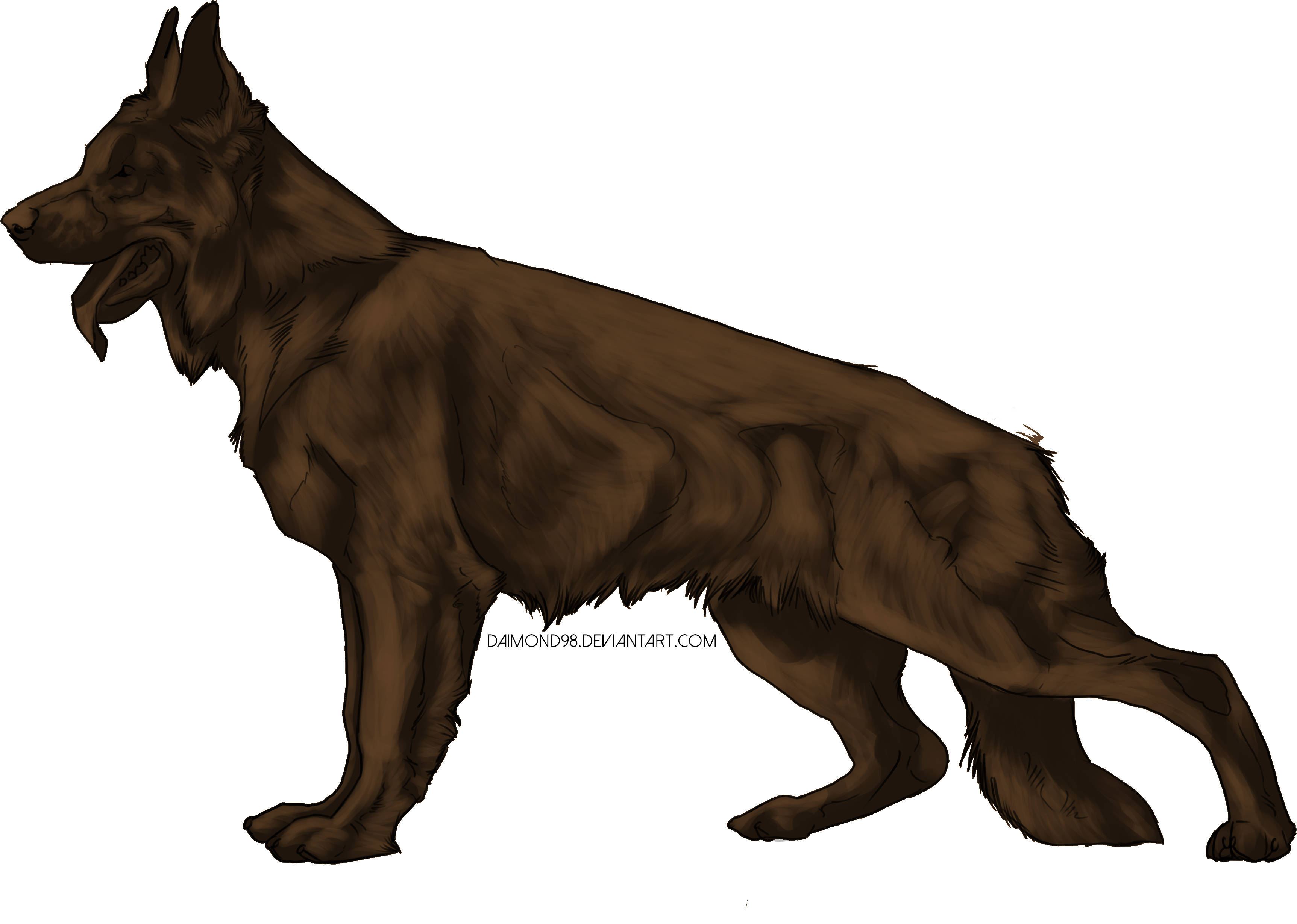 German Shepherd Dog Drawings - German Shepherd (3500x3500)