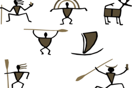 Caveman Drawing Cave - Cave Painting Comics (450x300)